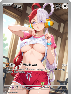 LoveangelGames-Season 2- Custom Card- Waifu Universe- Uta Gym Session - Image 1