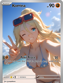LoveangelGames-Season 2- Custom Card- Waifu Universe-Korrina Peace - Image 1