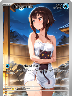 LoveangelGames-Season 2- Custom Card- Waifu Universe-Megumin Warm Springs - Image 1