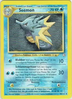 Pokemon Card Trading Card Game Neo Genesis No. 48/111 Seemon German - Image 1