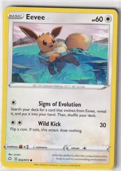 Pokemon Trading Card Shining Fates No. 52/72 Eevee English - Image 1