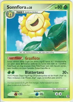 Pokemon Card Trading Card Game Mysterious Wonders No. 38/132 Sunflora German - Image 1