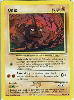 Pokemon Card Trading Card Game Neo Genesis No. 69/111 Onix German - Image 1