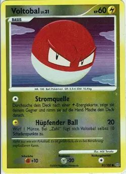 Pokemon Card Trading D&P Stormfront No. 81/100 Voltorb Reverse Holo German - Image 1