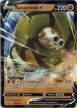Pokemon Card SWSH02 Clash Of The Rebels No. 108/192 Sanaconda V - Image 1