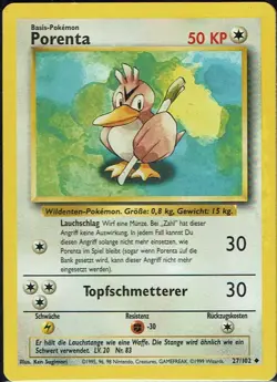 Pokemon Card Trading Card Game Base Set No. 27/102 Pidgey - Image 1
