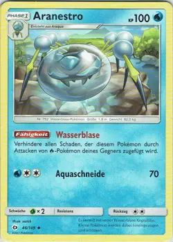 Pokemon Card TCG Trading Card Game Sun And Moon No. 46/149 Aranestro German - Image 1