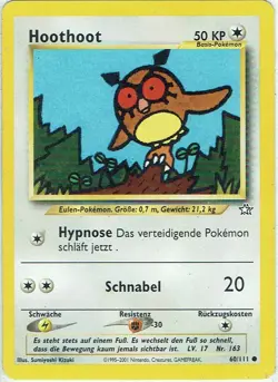 Pokemon Card Trading Card Game Neo Genesis No. 60/111 Hoothoot German - Image 1