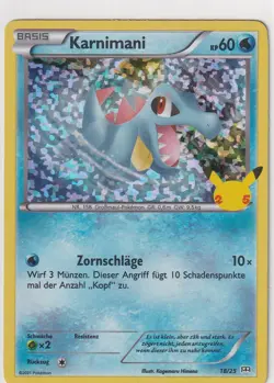 Pokemon Card McDonalds 25 Anniversary Donalds No. 18/25 Karnimani Holo German - Image 1