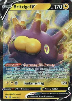 Pokemon Card SWSH02 Clash Of The Rebels No. 72/192 Britzigel V - Image 1