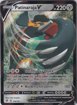 Pokemon Card SWSH02 Clash Of Rebels No. 136/192 Patinaraja V German - Image 1