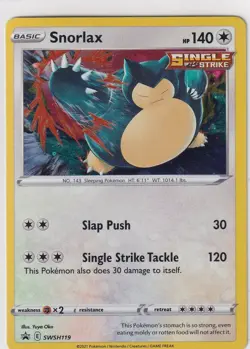 Pokemon Card Trading Card Promo No. SWSH119 Snorlax Holo English - Image 1