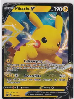 Pokemon Card Trading Card Game Promo No. SWSH061 Pikachu V German - Image 1