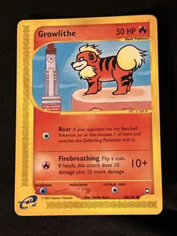 Growlithe 080/147 Aquapolis Pokemon Card! Excellent Condition WOTC Vintage Set - Image 4