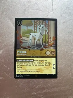 Disney Lorcana Into The Inklands Perdita - Devoted Mother 15/204 Cold Foil Card - Image 1