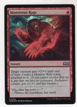 MTG Wilds Of Eldraine Foil Card #142 Monstrous Rage - Image 1