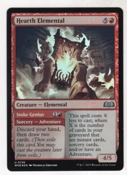 MTG Wilds Of Eldraine Foil Card #136 Hearth Elemental - Image 1