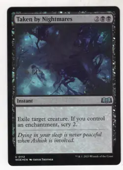 MTG Wilds Of Eldraine Foil Card #112 Taken by Nightmares - Image 1