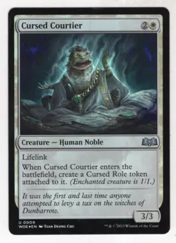 MTG Wilds Of Eldraine Foil Card #9 Cursed Courtier - Image 1