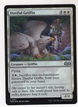 MTG Wilds Of Eldraine Foil Card #11 Dutiful Griffin - Image 1