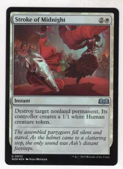MTG Wilds Of Eldraine Foil Card #33 Stroke of Midnight - Image 1