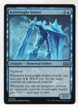 MTG Wilds Of Eldraine Foil Card #55 Icewrought Sentry - Image 1