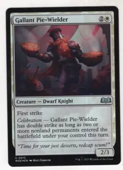 MTG Wilds Of Eldraine Foil Card #15 Gallant Pie-Wielder - Image 1