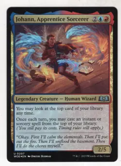 MTG Wilds Of Eldraine Foil Card #207 Johann, Apprentice Sorcerer - Image 1