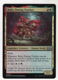 MTG Wilds Of Eldraine Foil Card #212 Ruby, Daring Tracker - Image 1