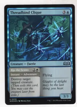 MTG Wilds Of Eldraine Foil Card #239 Threadbind Clique - Image 1