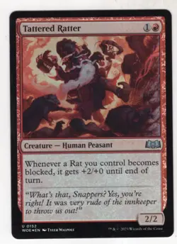MTG Wilds Of Eldraine Foil Card #152 Tattered Ratter - Image 1