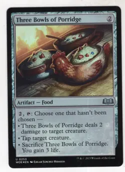 MTG Wilds Of Eldraine Foil Card #253 Three Bowls of Porridge - Image 1