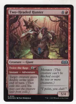 MTG Wilds Of Eldraine Foil Card #155 Two-Headed Hunter - Image 1