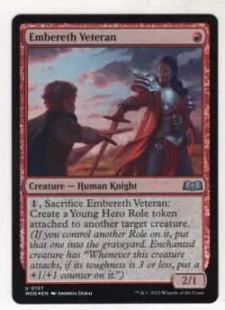 MTG Wilds Of Eldraine Foil Card #127 Embereth Veteran - Image 1