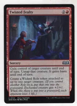 MTG Wilds Of Eldraine Foil Card #154 Twisted Fealty - Image 1