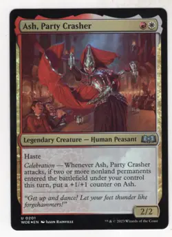 MTG Wilds Of Eldraine Foil Card #201 Ash, Party Crasher - Image 1
