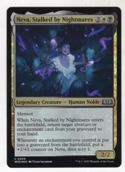 MTG Wilds Of Eldraine Foil Card #209 Neva, Stalked by Nightmares - Image 1