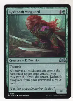 MTG Wilds Of Eldraine Foil Card #180 Redtooth Vanguard - Image 1
