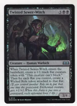 MTG Wilds Of Eldraine Foil Card #114 Twisted Sewer-Witch - Image 1