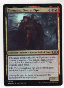 MTG Wilds Of Eldraine Foil Card #216 Totentanz, Swarm Piper - Image 1
