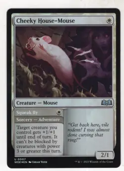 MTG Wilds Of Eldraine Foil Card #7 Cheeky House-Mouse - Image 1