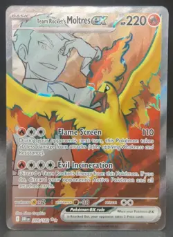 Team Rocket's Moltres ex 208/182 Sv10: Destined Rivals Holo Pokemon TCG NM - Image 1