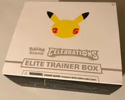 Opened Pokemon Celebrations 25th Anniversary Elite Trainer Box No Packs - Image 1