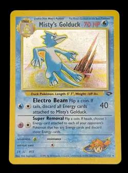 Pokemon TCG Misty's Golduck Holo Rare Card 12/132 Gym Challenge - Image 1