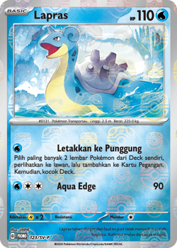 Lapras Promo 123/SV-P Winner Prize Master Ball Holo Pokemon Indonesia Sealed - Image 4