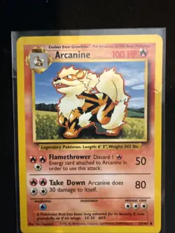 Pokemon TCG Arcanine Card 23/102 Uncommon, Base Set, Lightly Played - Image 1