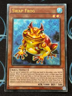 Yugioh Swap Frog Ultimate Rare OP03-EN001 OTS Tournament Pack 3 LP EU Print - Image 1