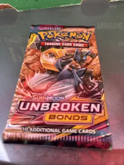 POKEMON SUN & MOON UNBROKEN BONDS Sealed 10-Card BOOSTER PACK (Lucario Art) - Image 1