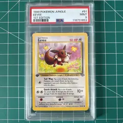 Pokemon Card 51/64 Eevee 1st Edition Jungle English - PSA 9 - Image 1