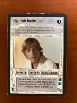 RARE Vintage Star Wars CCG Premiere Limited Luke Skywalker Card SWCCG - Image 1
